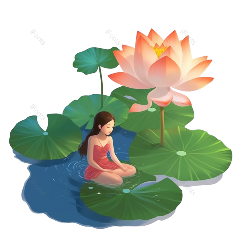夏至图片,元素元素,荷花PNG,夏天免抠素材